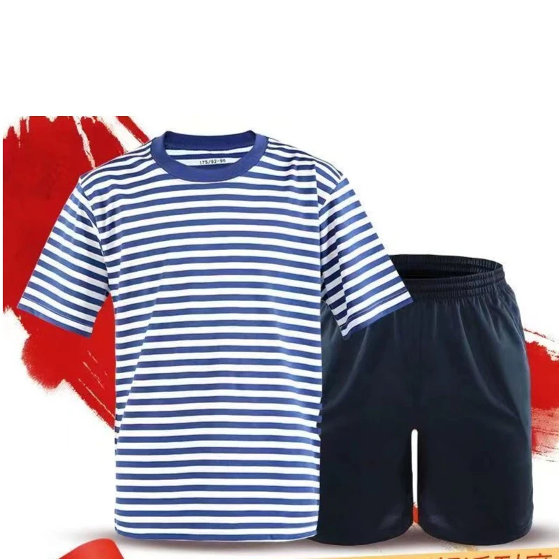 正品（条纹蓝）短袖运动T恤吸汗透气耐用