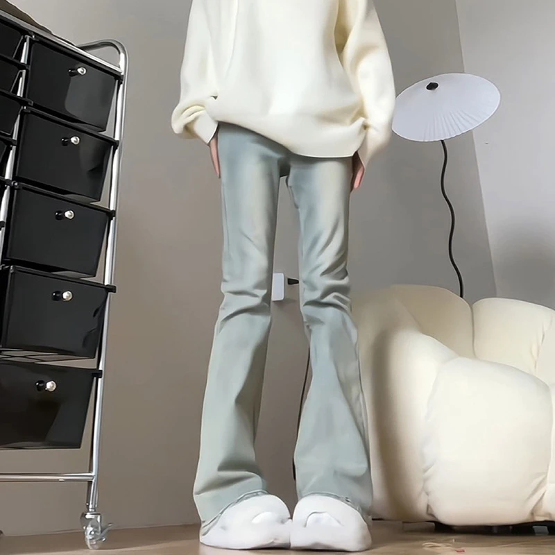 孕妇裤子春季网红牛仔微喇叭裤春秋款外穿洋气时髦休闲长裤子