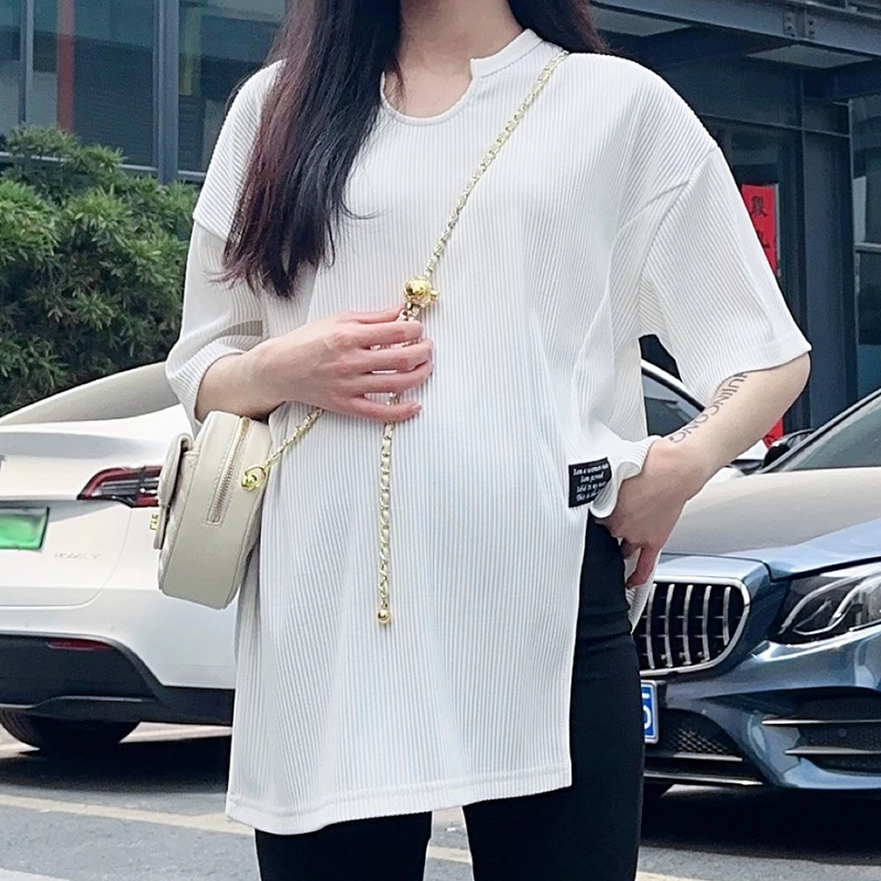 【破价清】时尚开叉孕妇T恤上衣夏季宽松时尚中长款短袖网红孕妇装