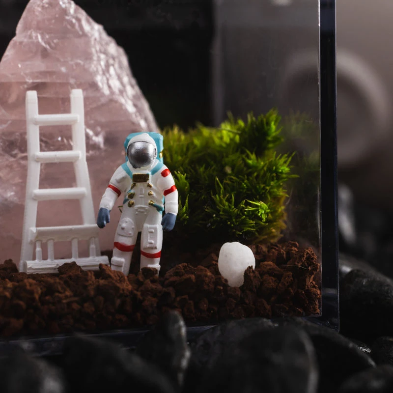 方寸之间苔藓微景观桌面矿石节日礼物DIY材料包小人偶浪漫水晶