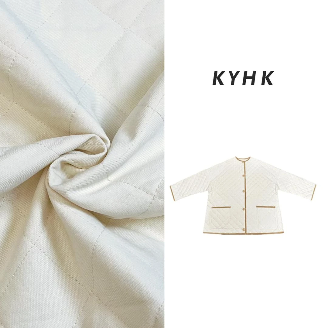 KYHK秋冬无领菱格薄棉服外套241027