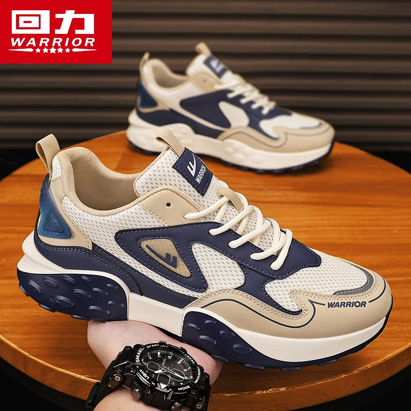 回力男鞋春季新款2025网面休闲运动鞋男士增高厚底跑步阿甘老爹鞋
