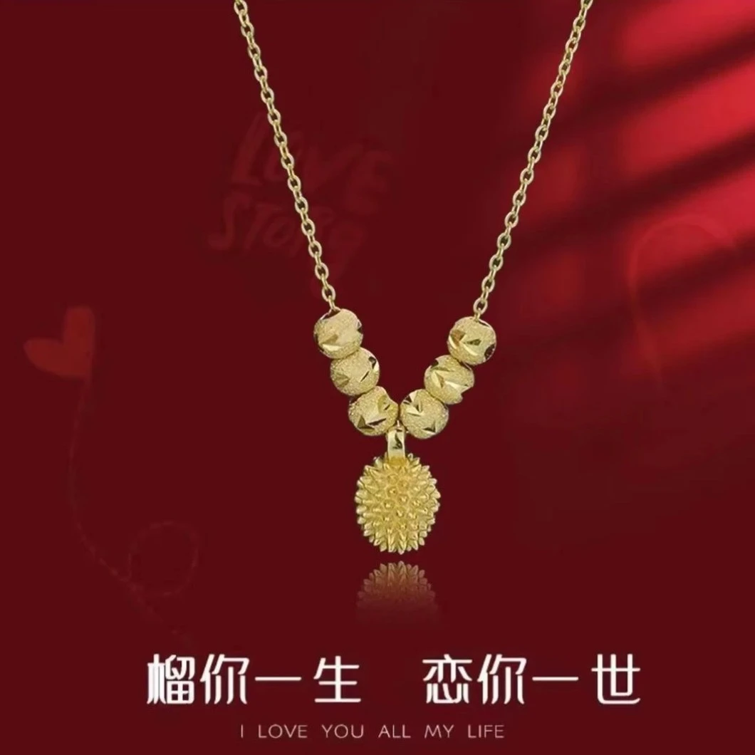 钛钢项链 2023新款小榴莲连珠锁骨链女气质百搭项链简约设计感