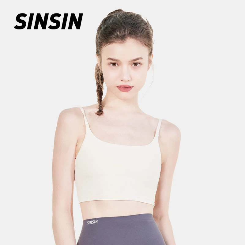 【会员专享】SINSIN莱卡瑜伽吊带背心聚拢裸感透气打底健身运动内衣