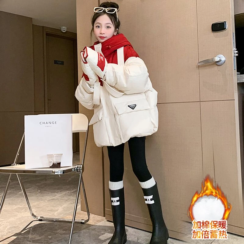 巴拉甄选女童棉衣外套秋冬款洋气大童冬装儿童装夹棉加厚棉袄
