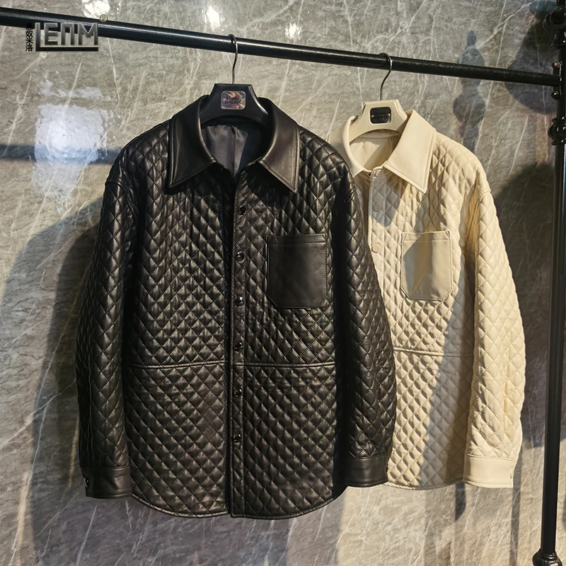 女士女款真皮皮衣时尚冬季头层绵羊皮刺绣加棉打格衬衫领皮衣外套