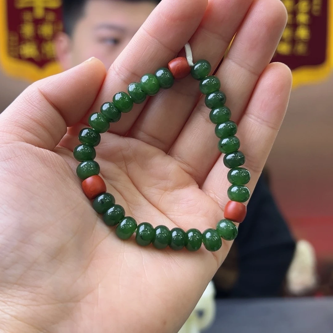【闪购商品】和田玉手链未镶嵌8mm算盘珠