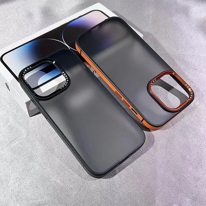 高级感苹果15promax手机壳碳纤维边框iPhone14pro磨砂肤感13硬壳