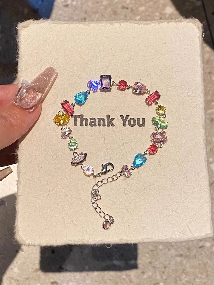 铜合金手链  彩色多巴胺糖果手链轻奢小众高级感手饰2024爆款配饰