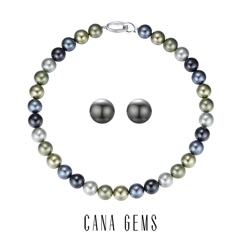CANA GEMS/凯拿珠宝 非金属项链 孔雀绿贝珠系列项链耳钉