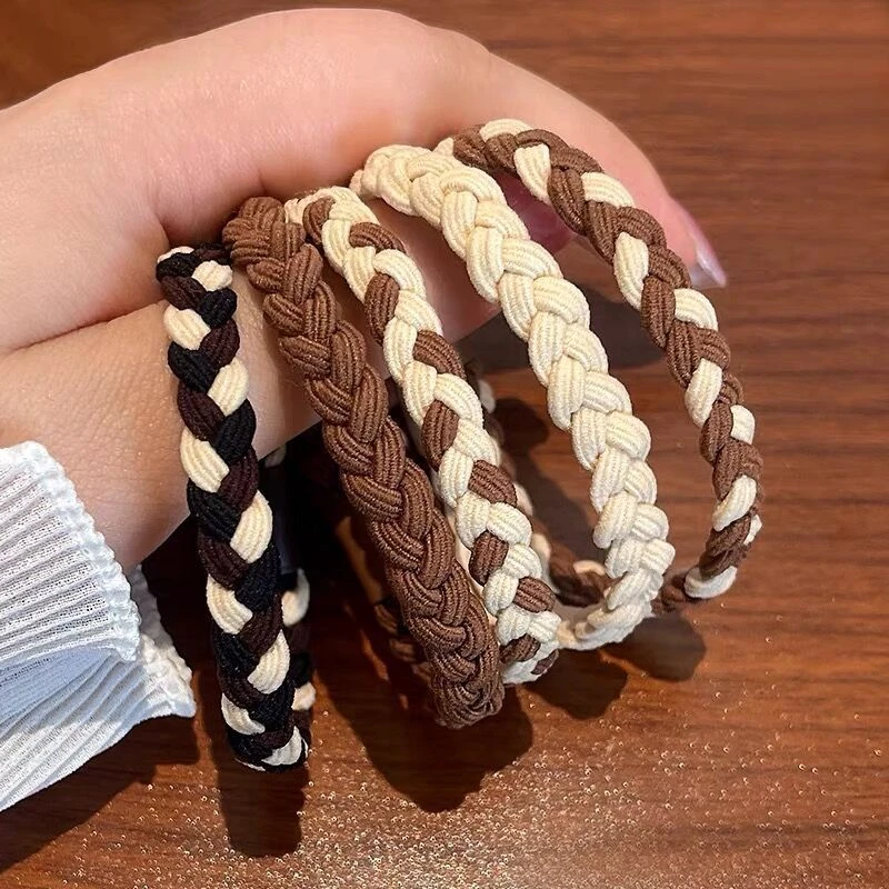 奶咖色头绳女简约气质橡皮筋扎头发绳高弹力耐用发圈皮套粗百搭