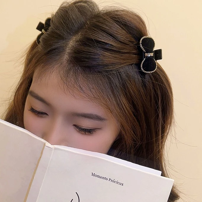 秋冬公主气质发夹可爱迷你小抓夹成人头饰简约碎发夹发饰黑色发卡