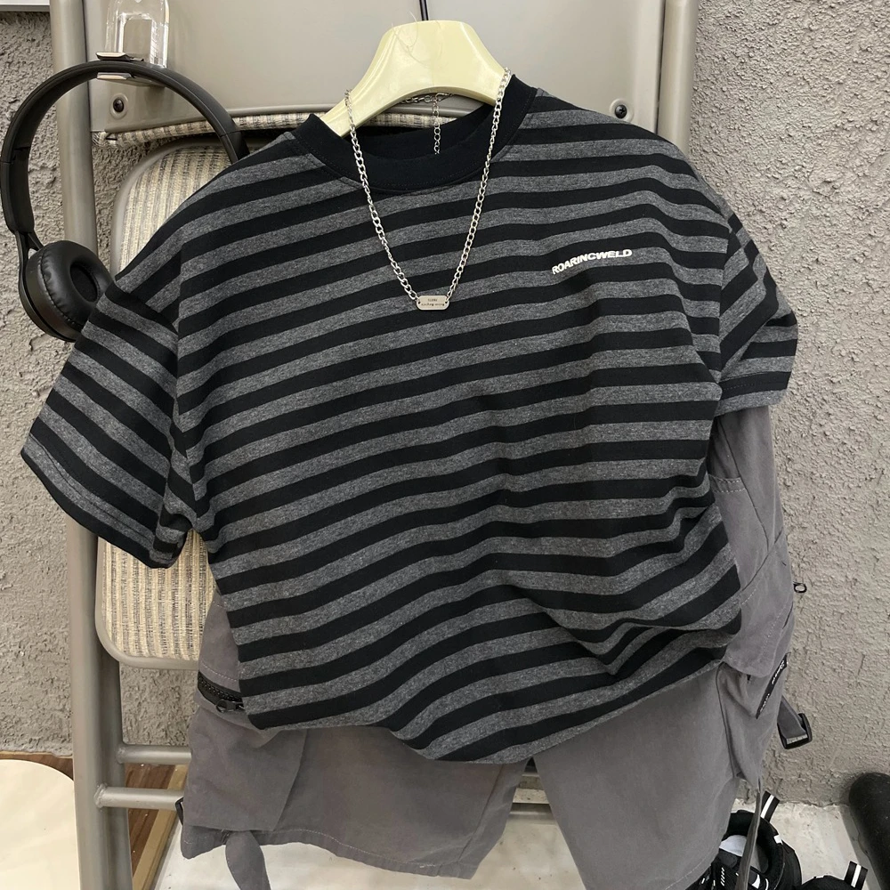 【辣妈专属】条纹短袖T恤纯棉儿童夏季新款男童洋气韩版T恤衫上衣潮