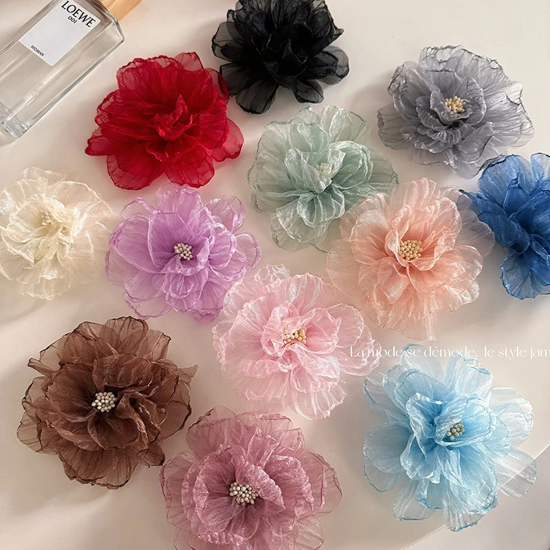 纯欲风粉色蝴蝶兰发夹侧边森系仙美头花气质发卡夹子头饰发饰