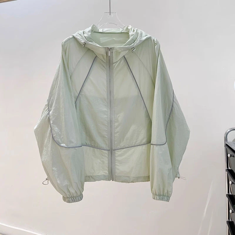 透气防晒衣女夏季薄款外套2025新款宽松百搭防晒服空调开衫冲锋衣