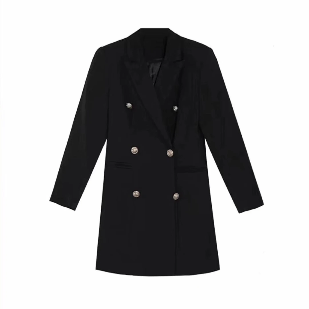 合肥欢欢】5172#秋装新款时尚高级气质大码显瘦中长款西装裙外套女