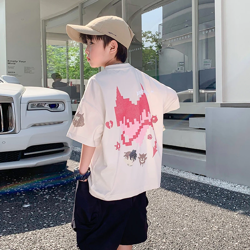 男童夏装中大童卡通短袖T恤2025新款儿童装夏季半袖纯棉潮酷上衣8