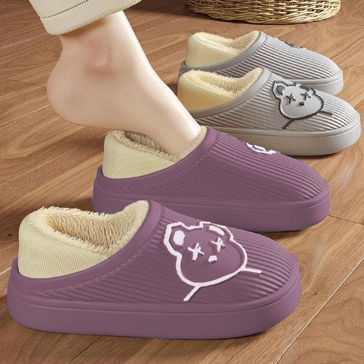 防水棉拖鞋女士冬季包跟外穿2023新款室内家居厚底保暖家用棉鞋男