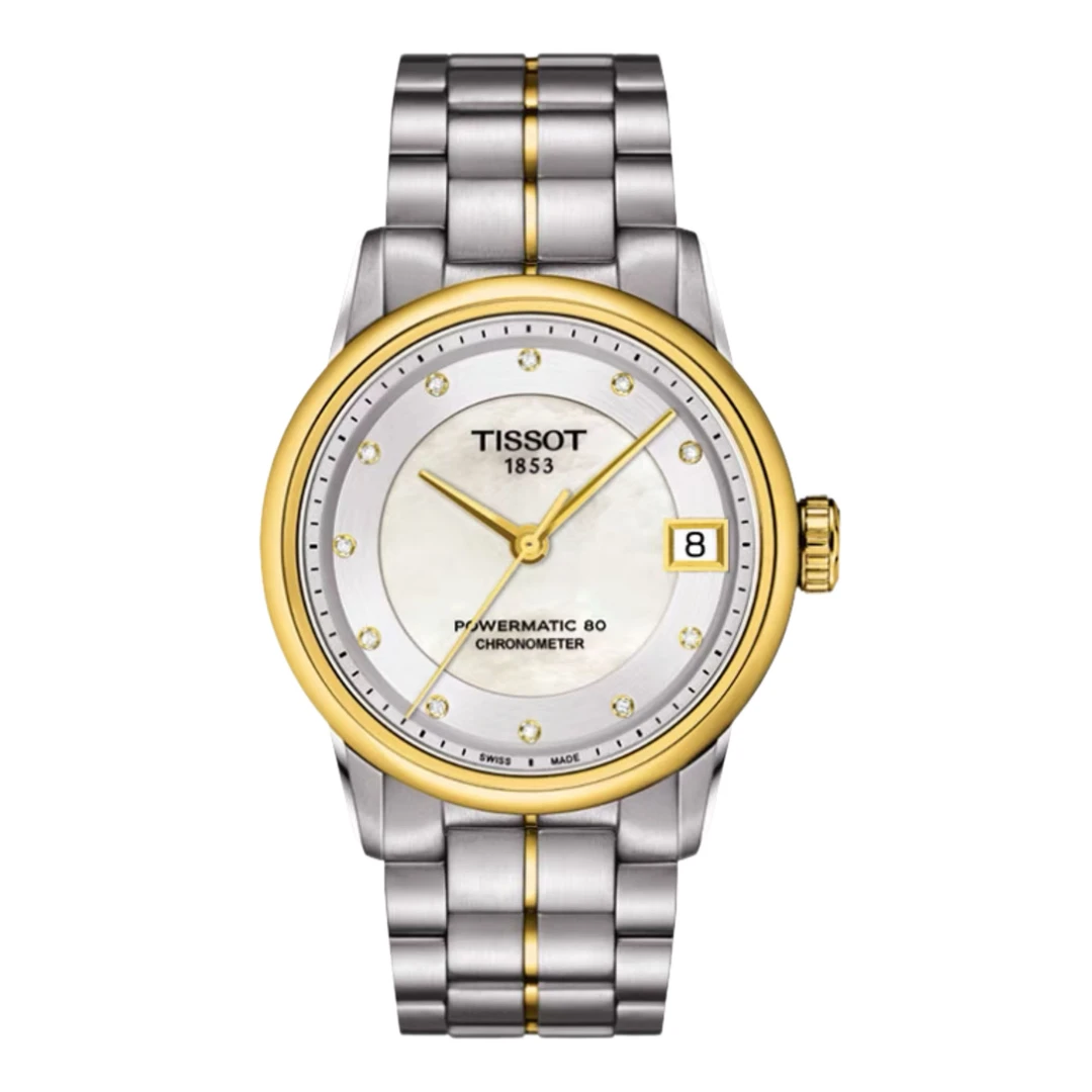 99新 Tissot/天梭  壹/豪致系列086208金边/表径33/女士