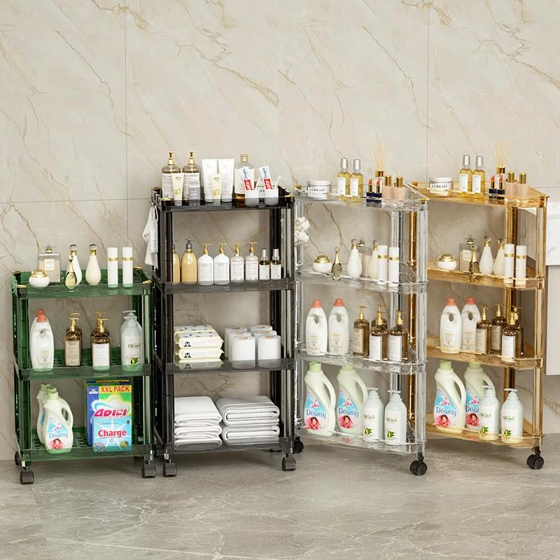 德国高档浴室置物架卫生间脸盆架厕所多层落地储物架小推车厨房收