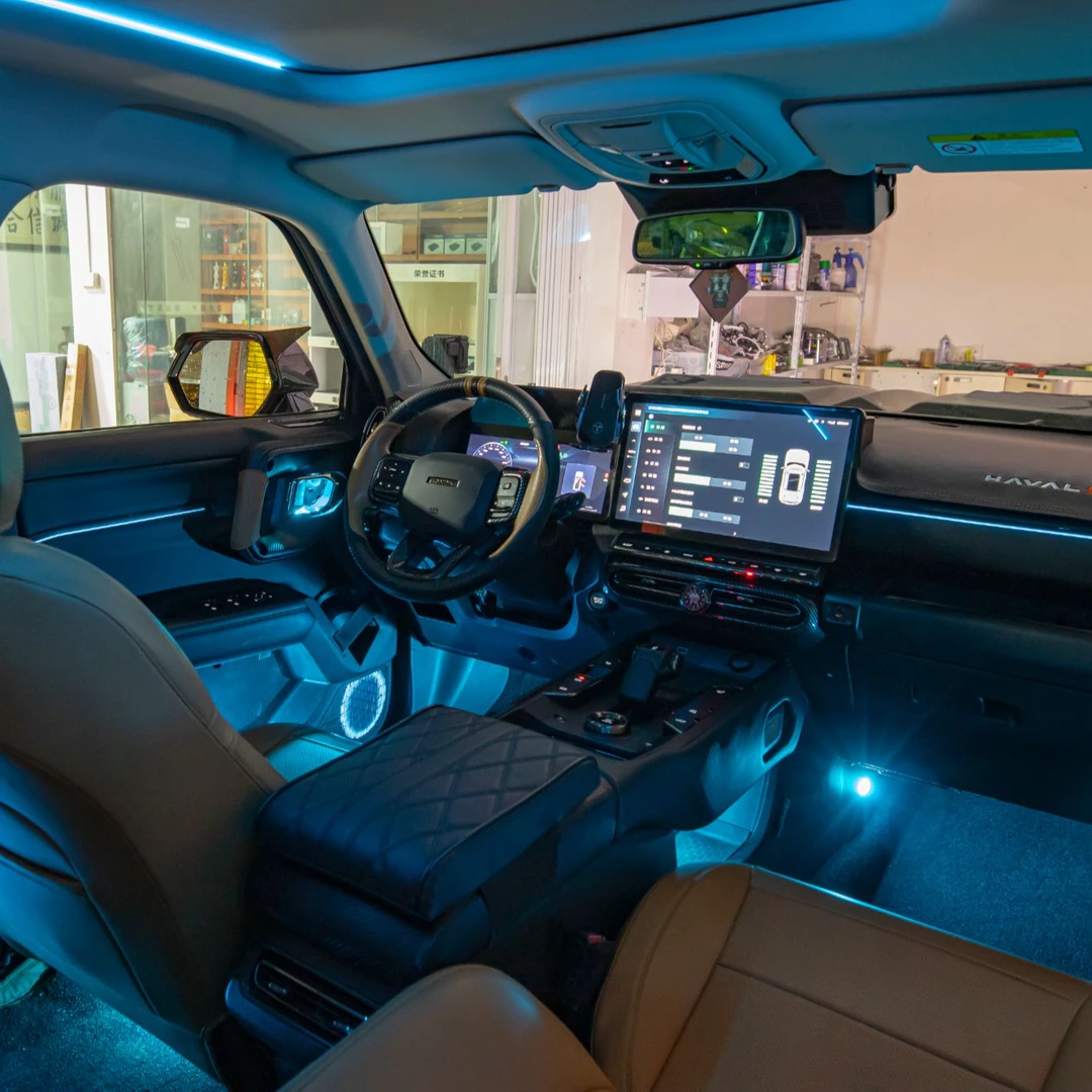 适用于哈弗23款2代大狗氛围灯改装镭雕款车内饰动态光影气氛灯