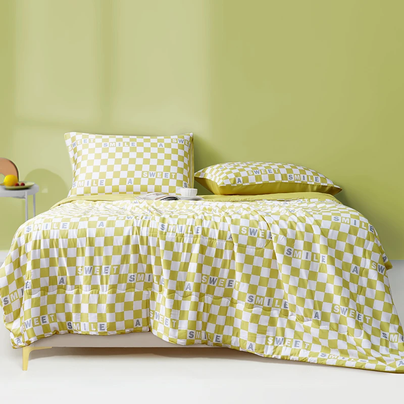 竹纤维凉感夏凉被 棋盘格