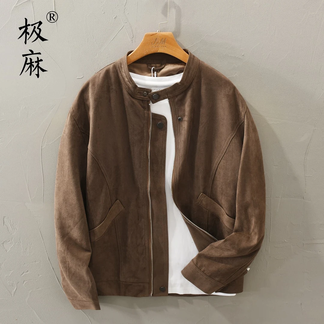 男士夹克时尚百搭复古简约春秋宽松休闲外套