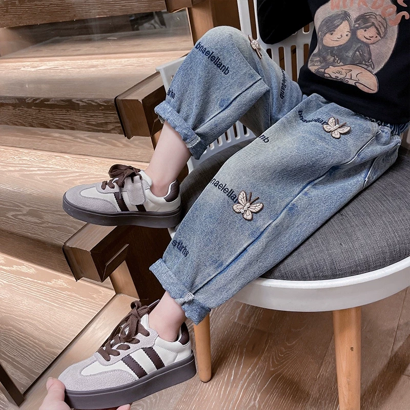 女童春秋季牛仔裤2024新款儿童春装裤子外穿韩版宝宝洋气休闲裤潮