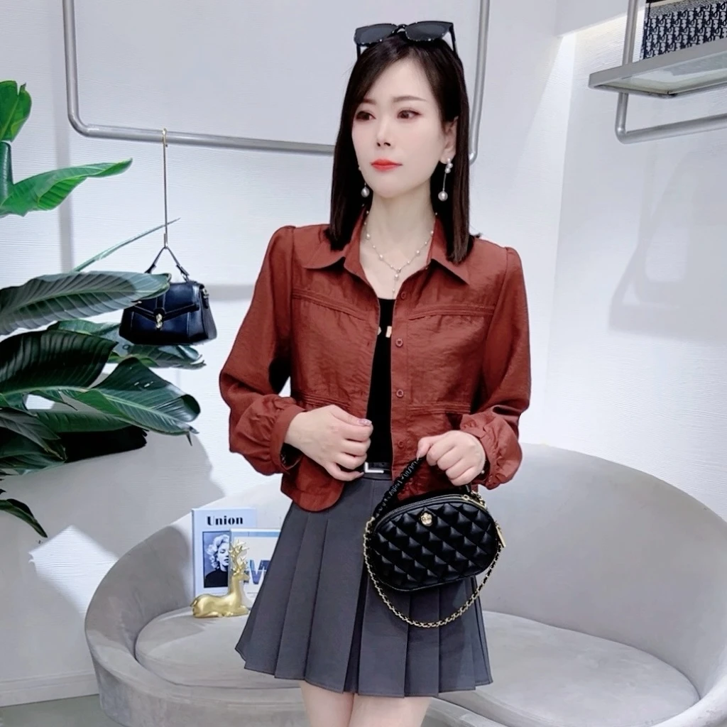 A7096新款时尚长袖女气质减龄衬衫百搭轻职风洋气上衣