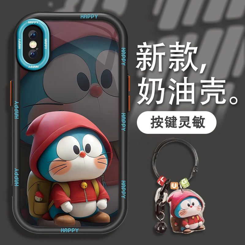 适用于苹果XS叮当猫手机壳奶油硅胶全包软壳卡通iPhoneXS女款防摔