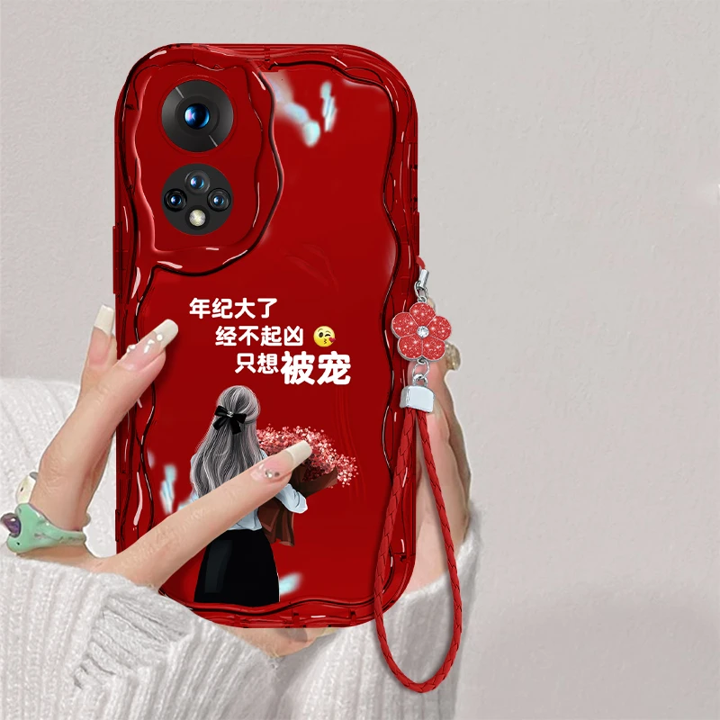适用于华为荣耀50年纪大了手机壳奶油创意硅胶全包防摔女款软壳