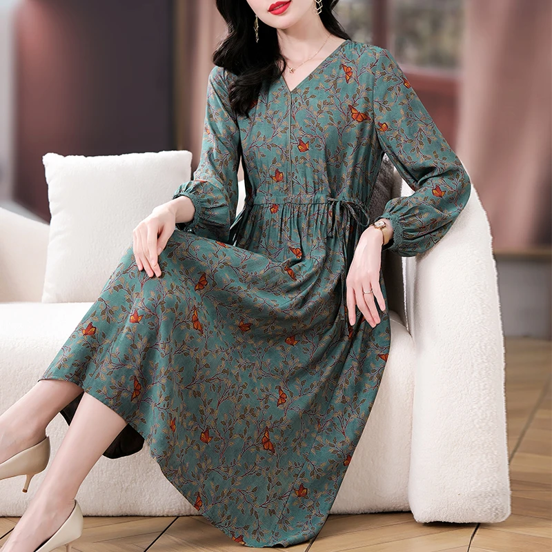 【韩穆定制】KA233133贵夫人洋气时尚连衣裙女装春季2023新款裙子