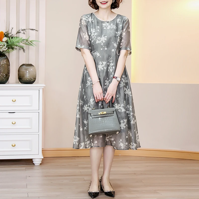 【韩穆定制】KA233923连衣裙女春夏高端精致小个子减龄妈妈裙子