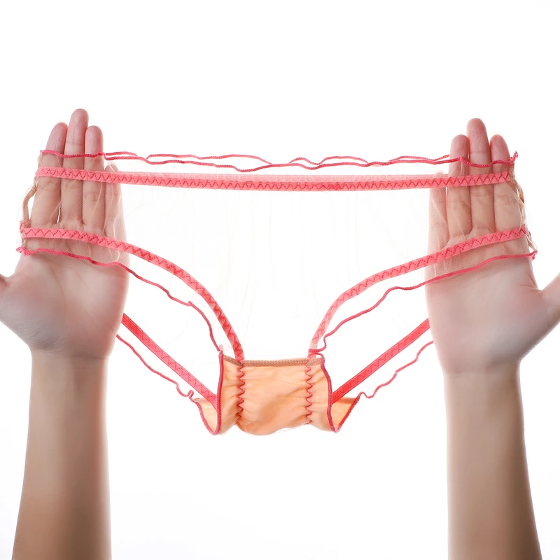 蕾丝内裤女透明网纱高弹力内裤棉裆女士内裤夏季薄款性感三角裤头