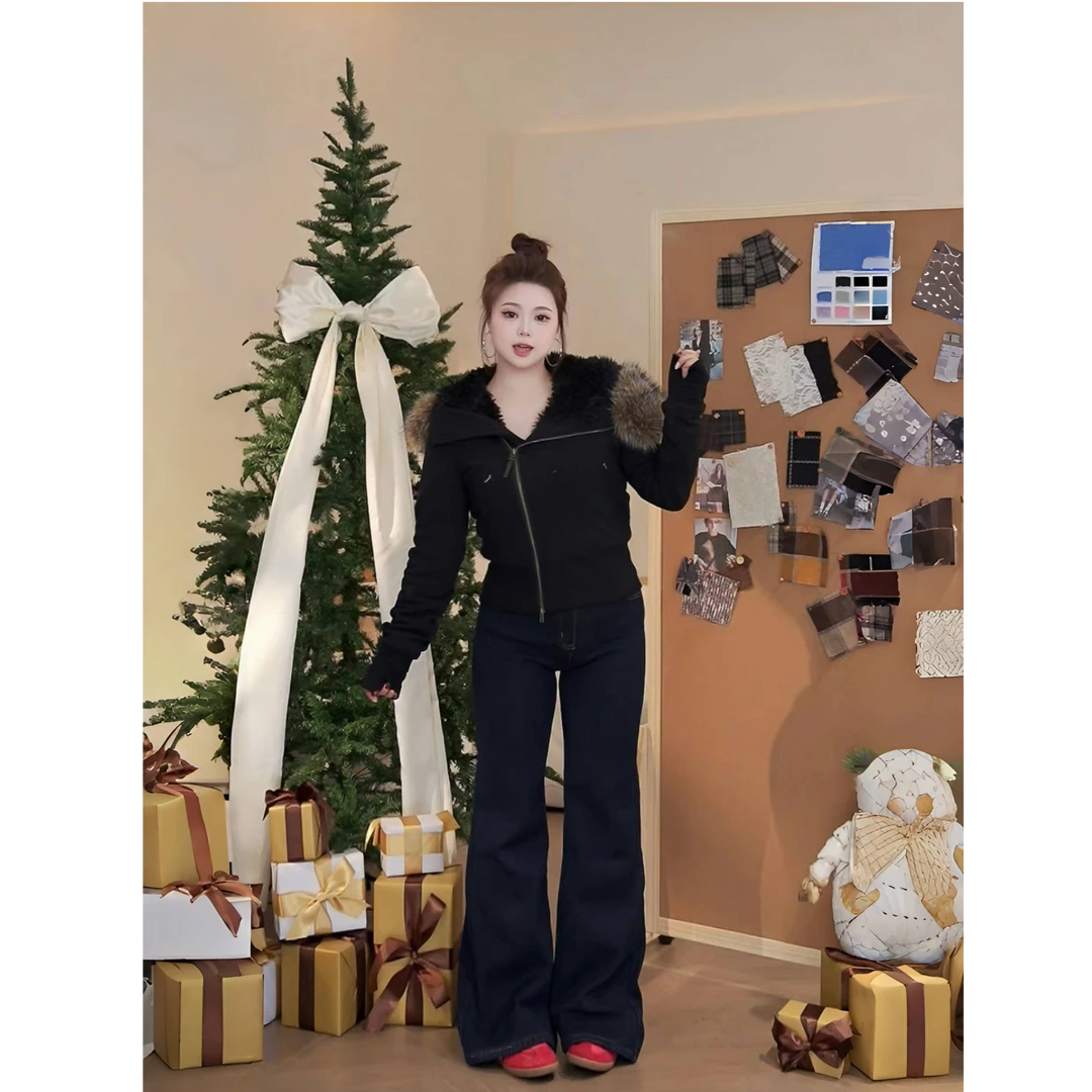 朴萄PUUTAO【布朗日记】冬季棉服短款保暖加厚毛领外套P243CY322