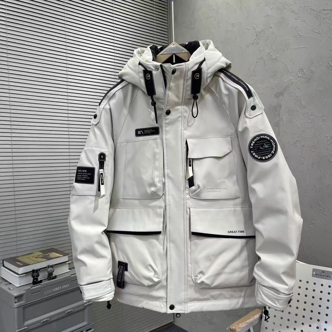 【布布服饰8882】新款潮牌版时尚工装户外加厚防寒保暖连帽羽服外套