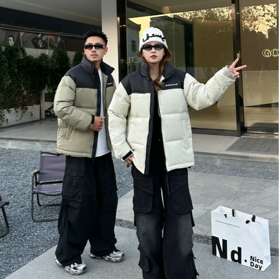 【布布服饰86A07】2024冬季新款加绒加厚北北款立领男女同款外套-羽