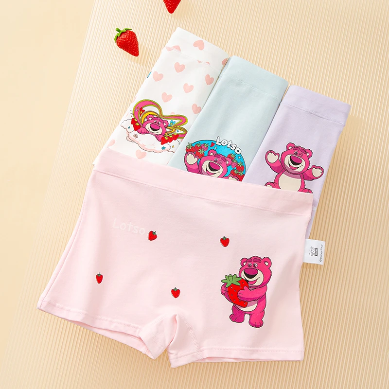 女童宝宝透气薄款平角裤学生中大童草莓熊纯棉