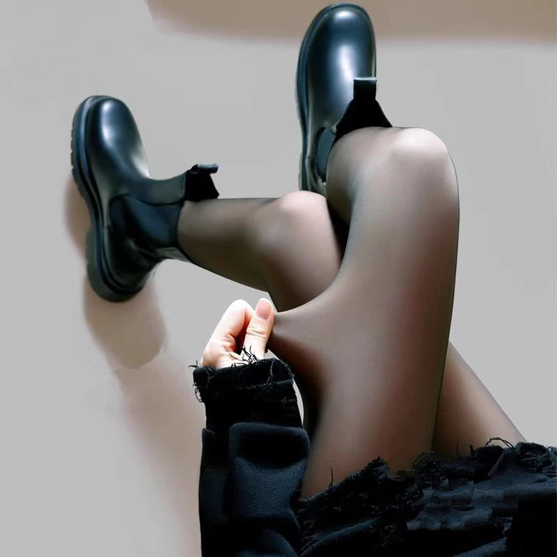 羊绒黑丝透肤水光裤女裸感一体加绒加厚打底裤光腿神器