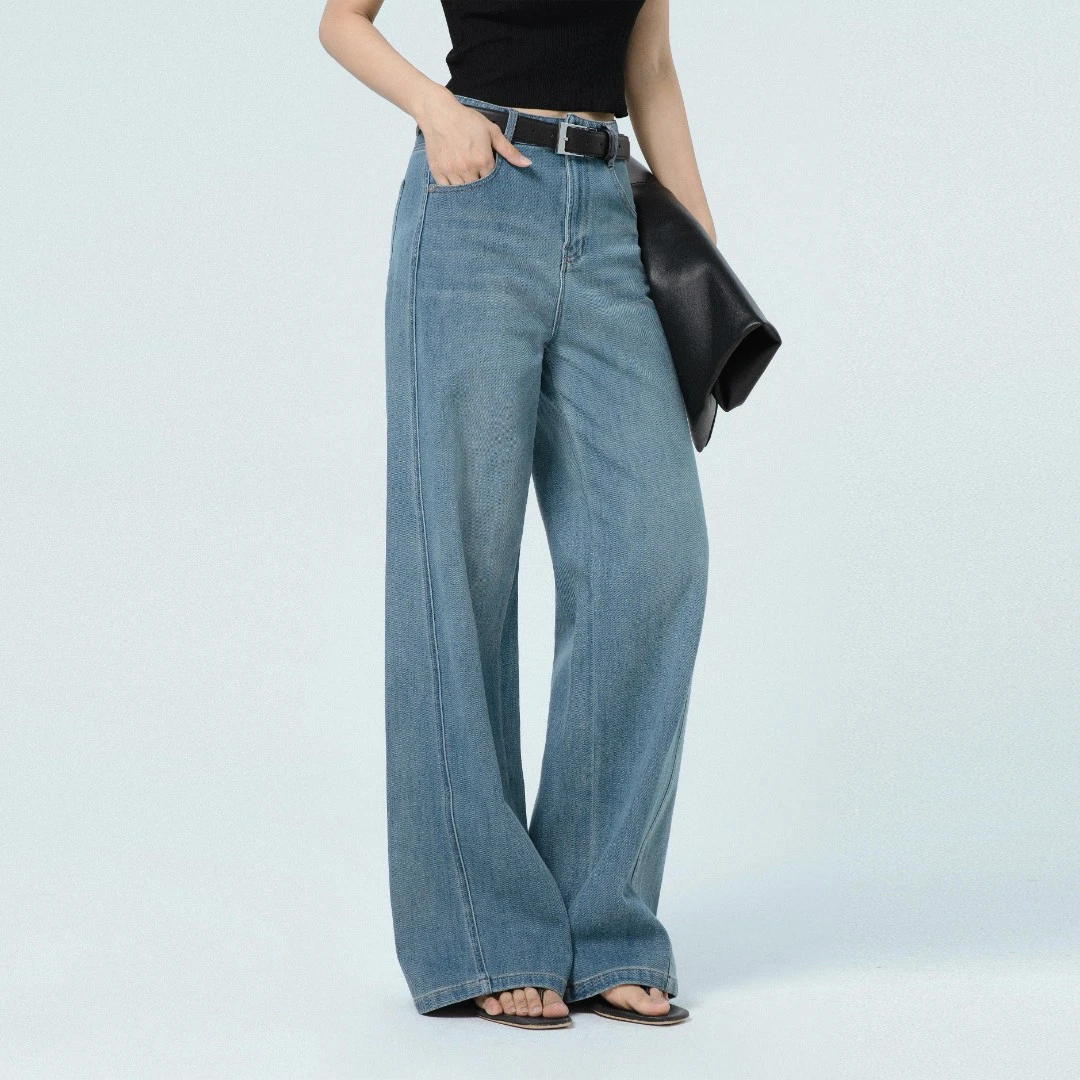 SOULKISS进店B败_专利技术侧缝神裤直筒宽松阔腿牛仔裤新款夏季