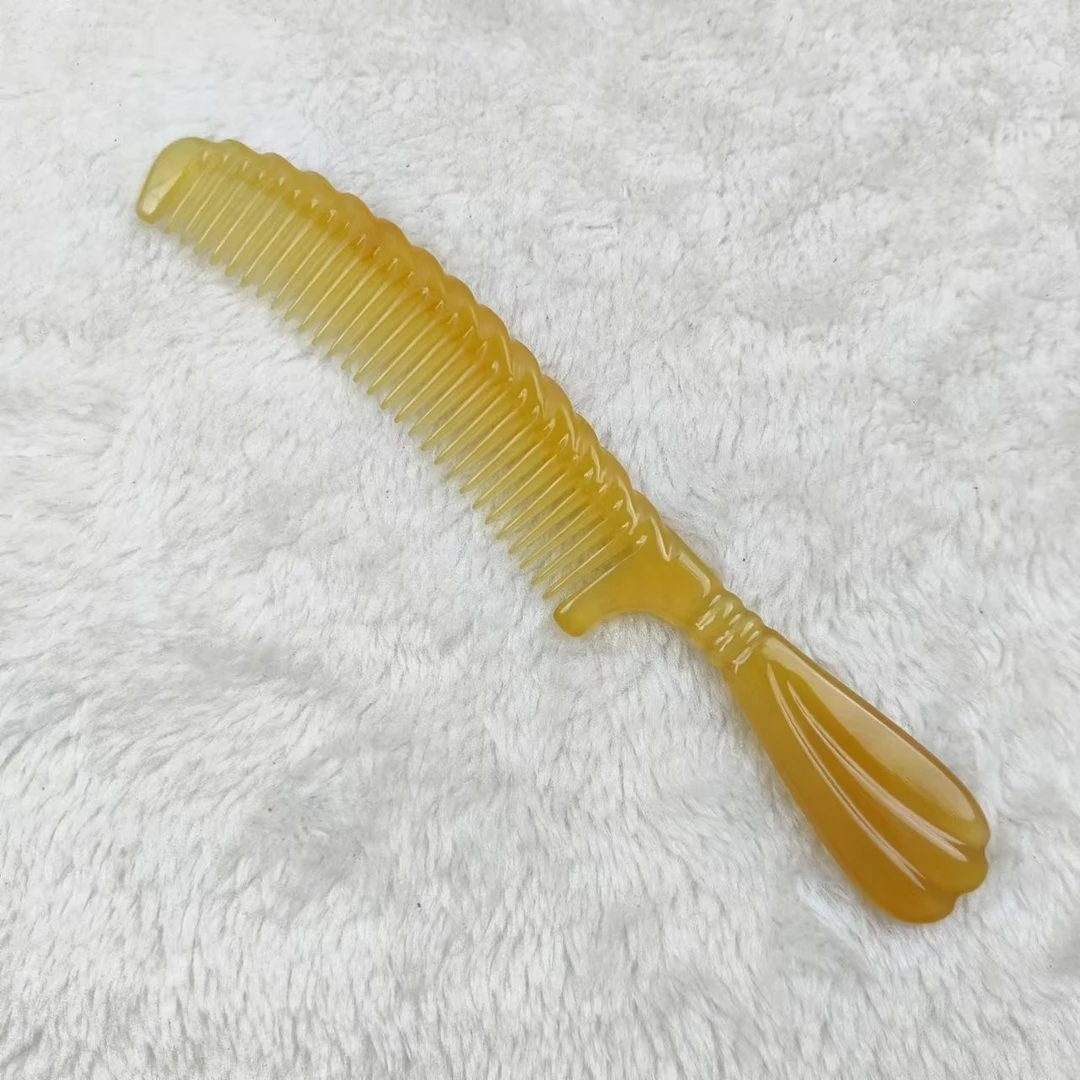 羊角梳子双面雕花手柄梳防静电护发精品加厚角梳适合男士用306
