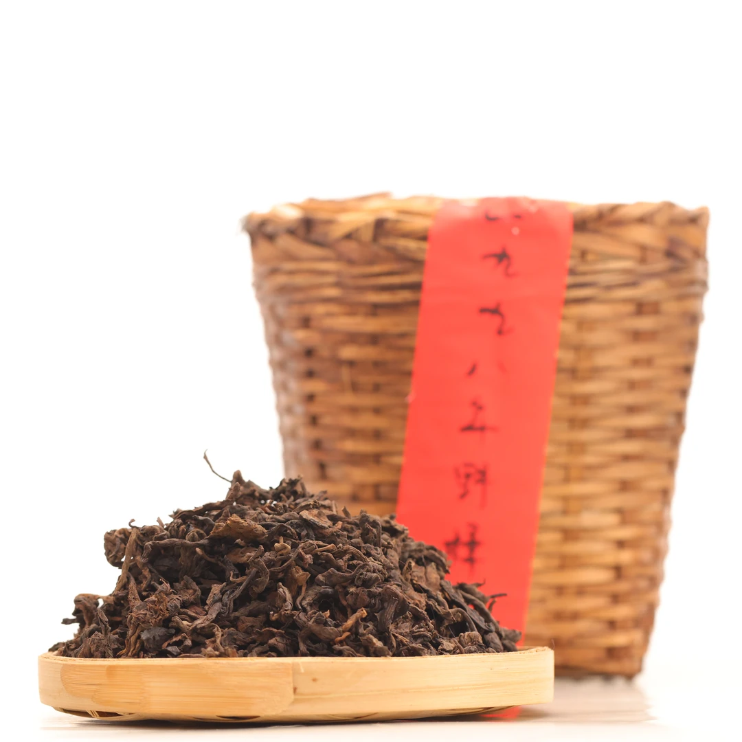 【老李私藏茶】二十七年原料2015年野樟香竹篓散茶普洱熟茶(带茶样)