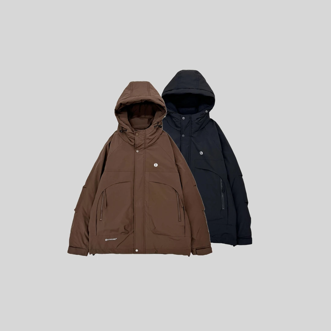 老王专属-新款简约时尚大口袋连帽羽绒服外套619