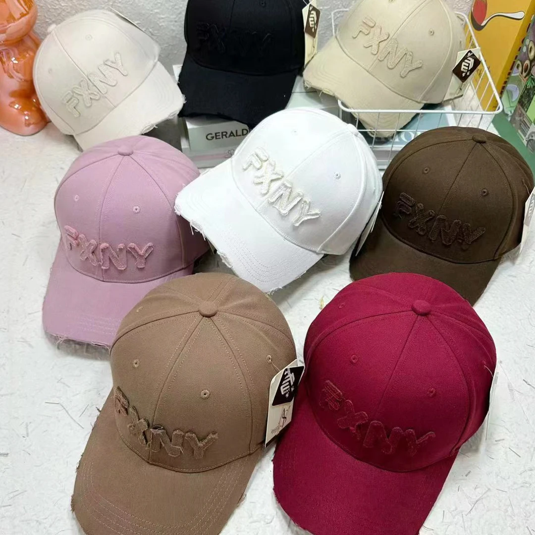 FX韩版新款破洞字母休闲百搭男女同款潮范必入棒球帽帽子网红夏季