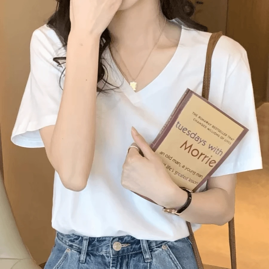 【V领短袖】T恤女短袖230g显瘦夏季新款