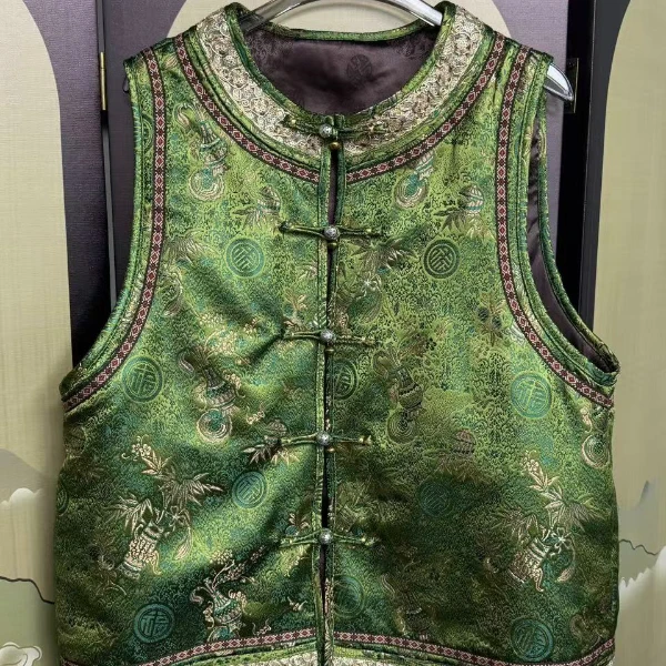 【清苍不退差价绿林宝瓶】新中式时尚百搭秋冬马甲