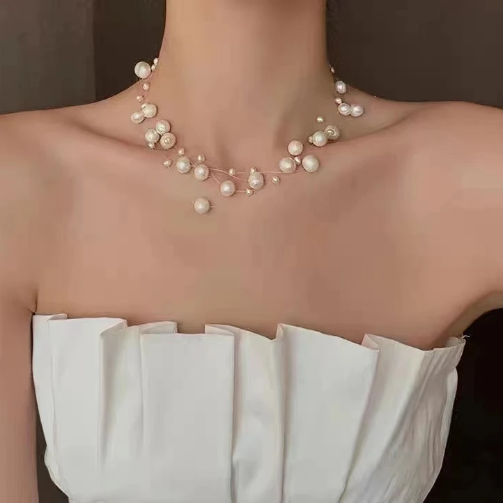 非金属合成锆石项链 0111N小众设计感温柔百搭法式简约轻奢项链