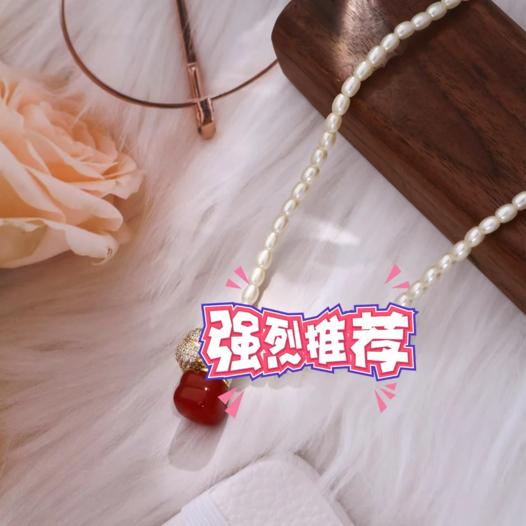 铜合金项链 《货号8651》柿柿如意百搭珠珠项链（链长40+5）