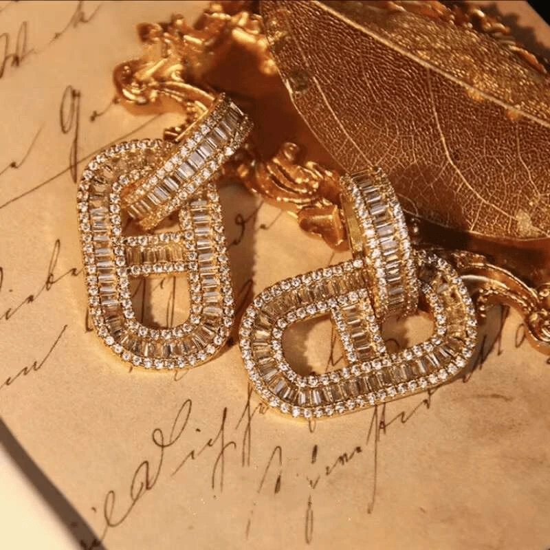 铜合金耳饰 《货号1862》高级感环环相扣猪鼻子耳饰