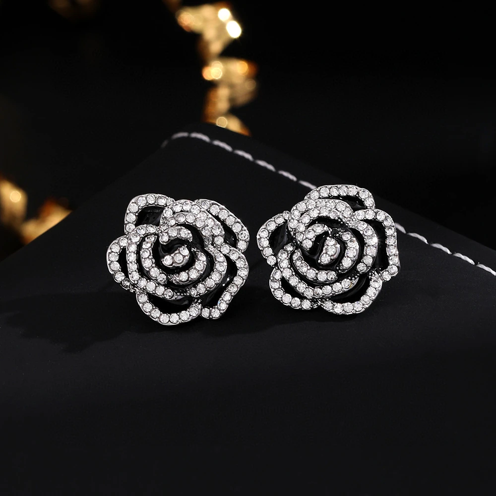 铜合金耳饰 《货号6371》XN山茶花耳环